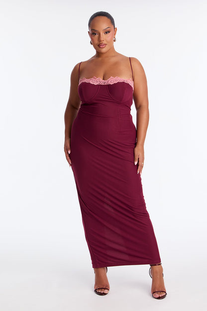 Colette Mesh Maxi Dress - Plum