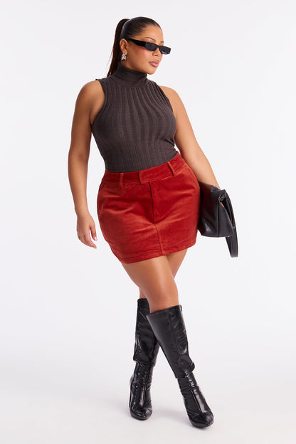Piper Corduroy Mini Skirt - Rust