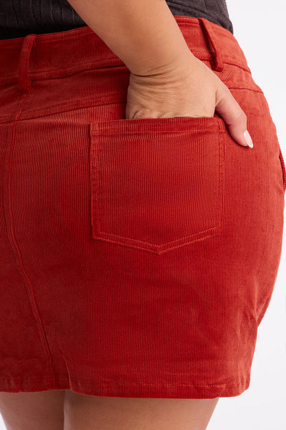 Piper Corduroy Mini Skirt - Rust