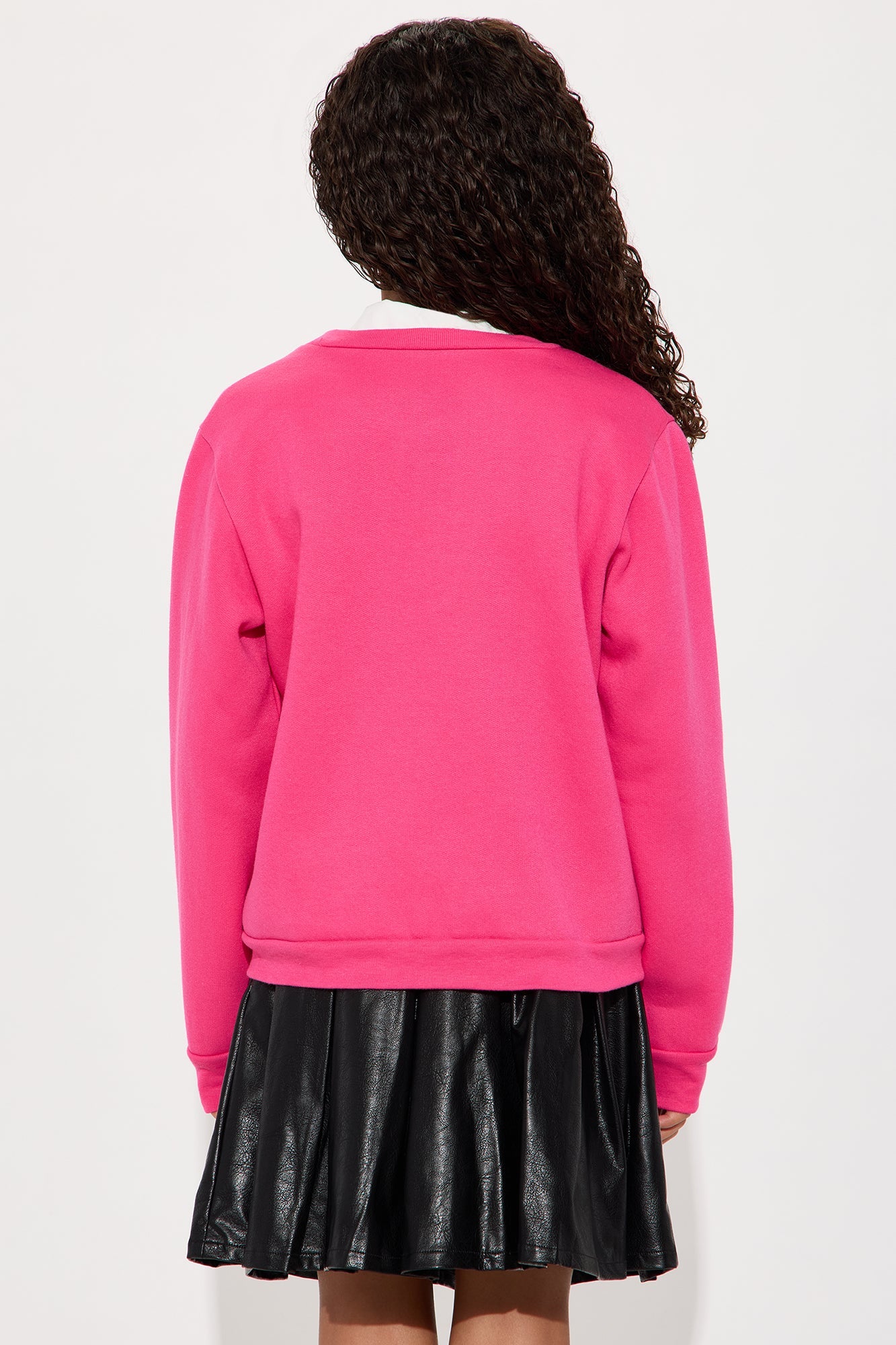 Mini Spongebob Jellyfish Fields Crew Neck Sweatshirt - Fuchsia
