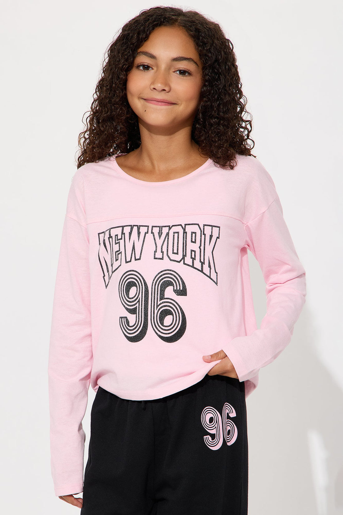 Mini Find Me In New York Jogger Pant Set - Pink/combo