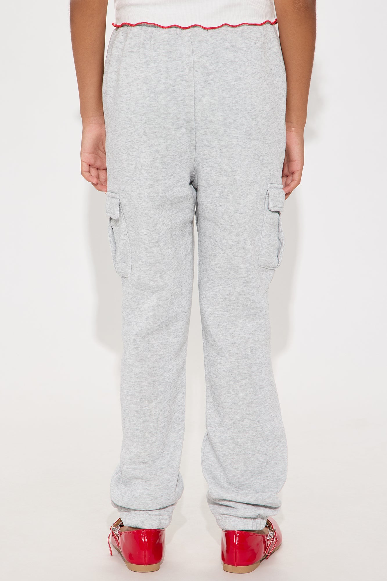Mini Cherry On Top Jogger Pants With Charm - Heather Grey