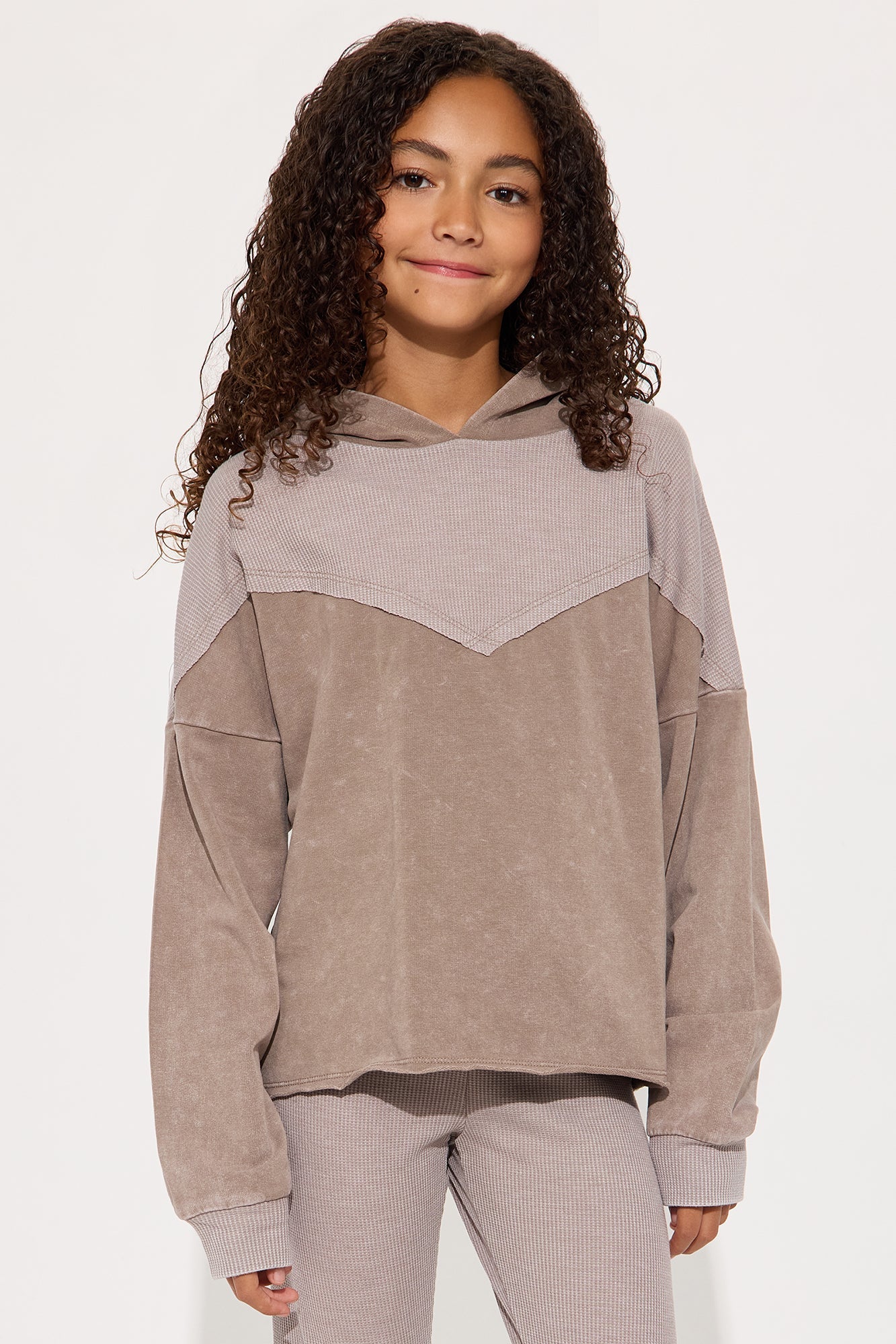 Mini Yazmine Vintage Wash Legging Set - Taupe