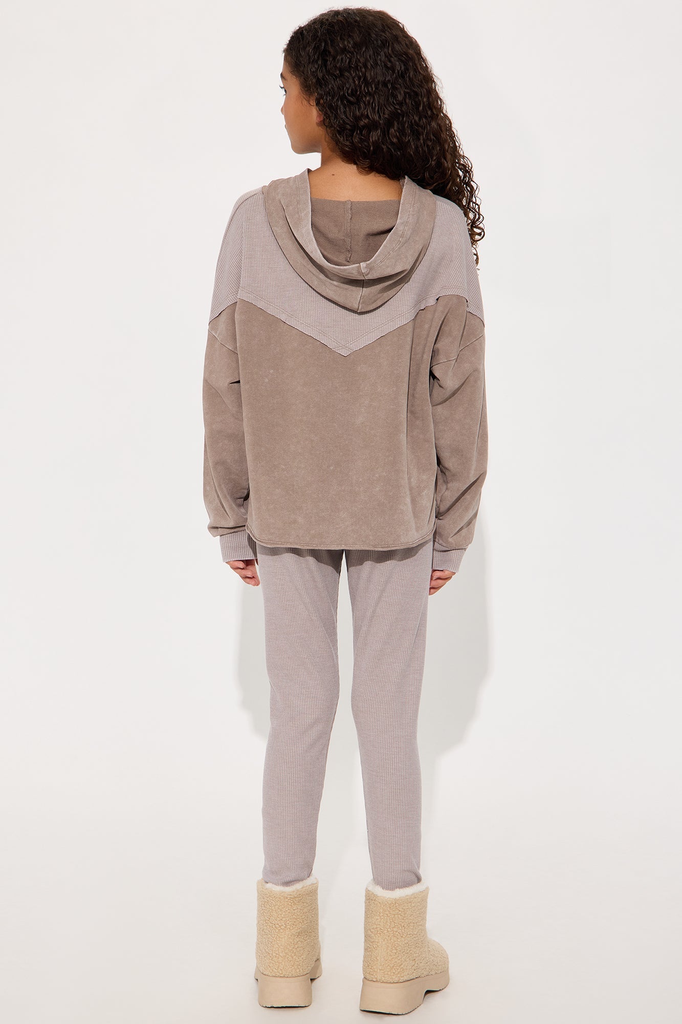 Mini Yazmine Vintage Wash Legging Set - Taupe