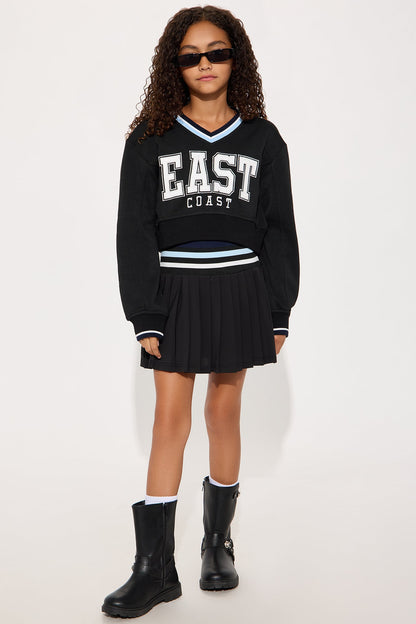 Mini Coast To Coast Pleated Skort Set - Black