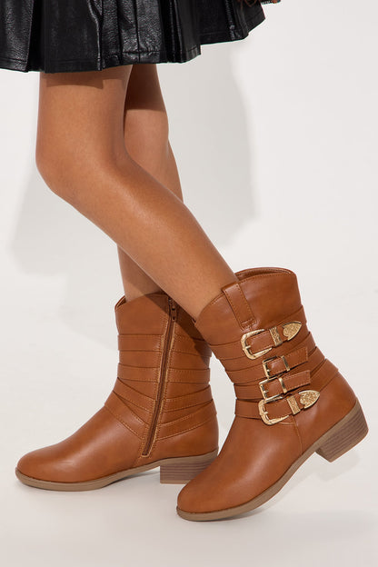 Mini Along For The Ride Cowboy Boots - Tan