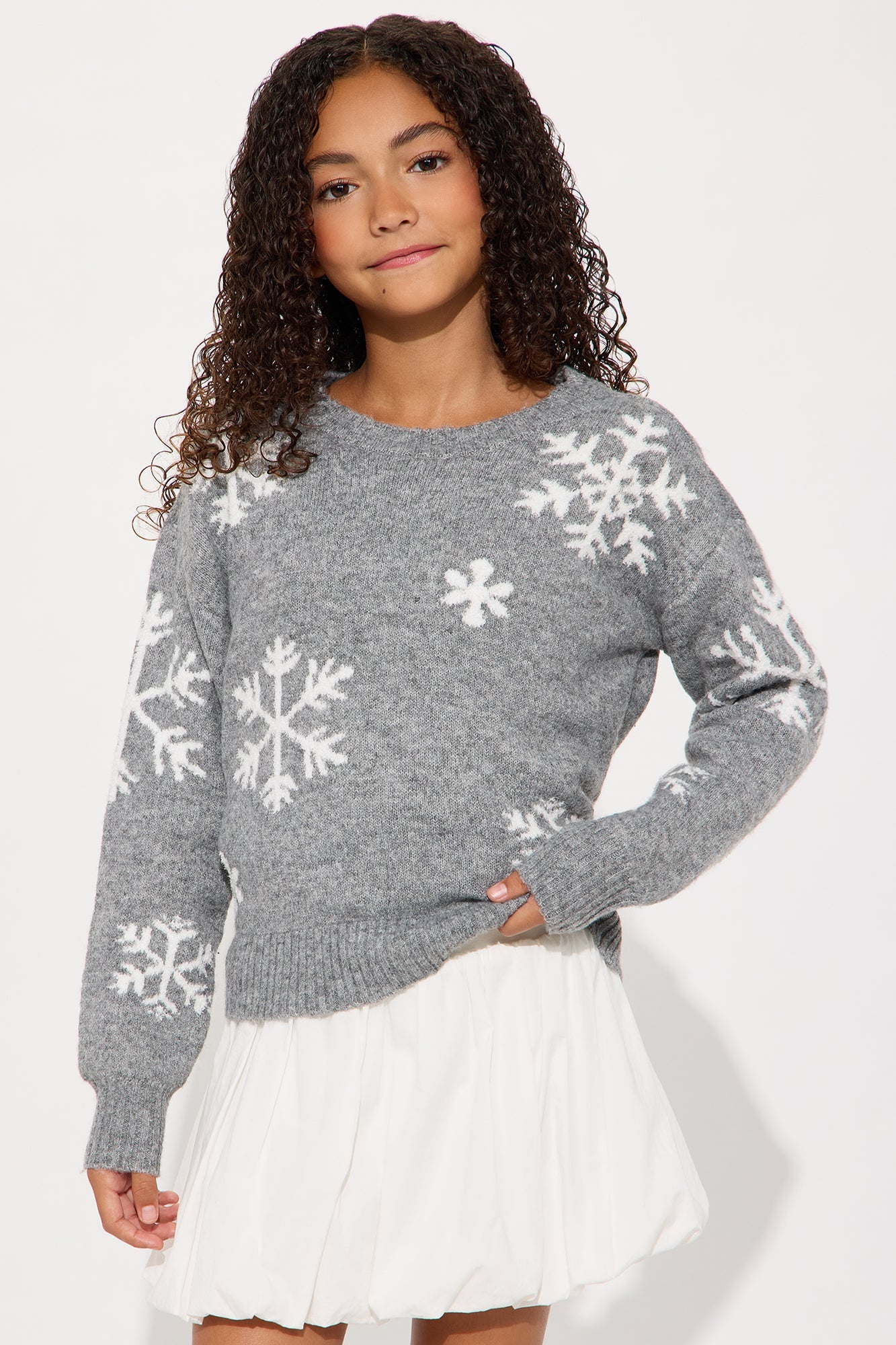 Mini Snowy Feels Fair Isle Socks And Sweater Set - Grey/combo