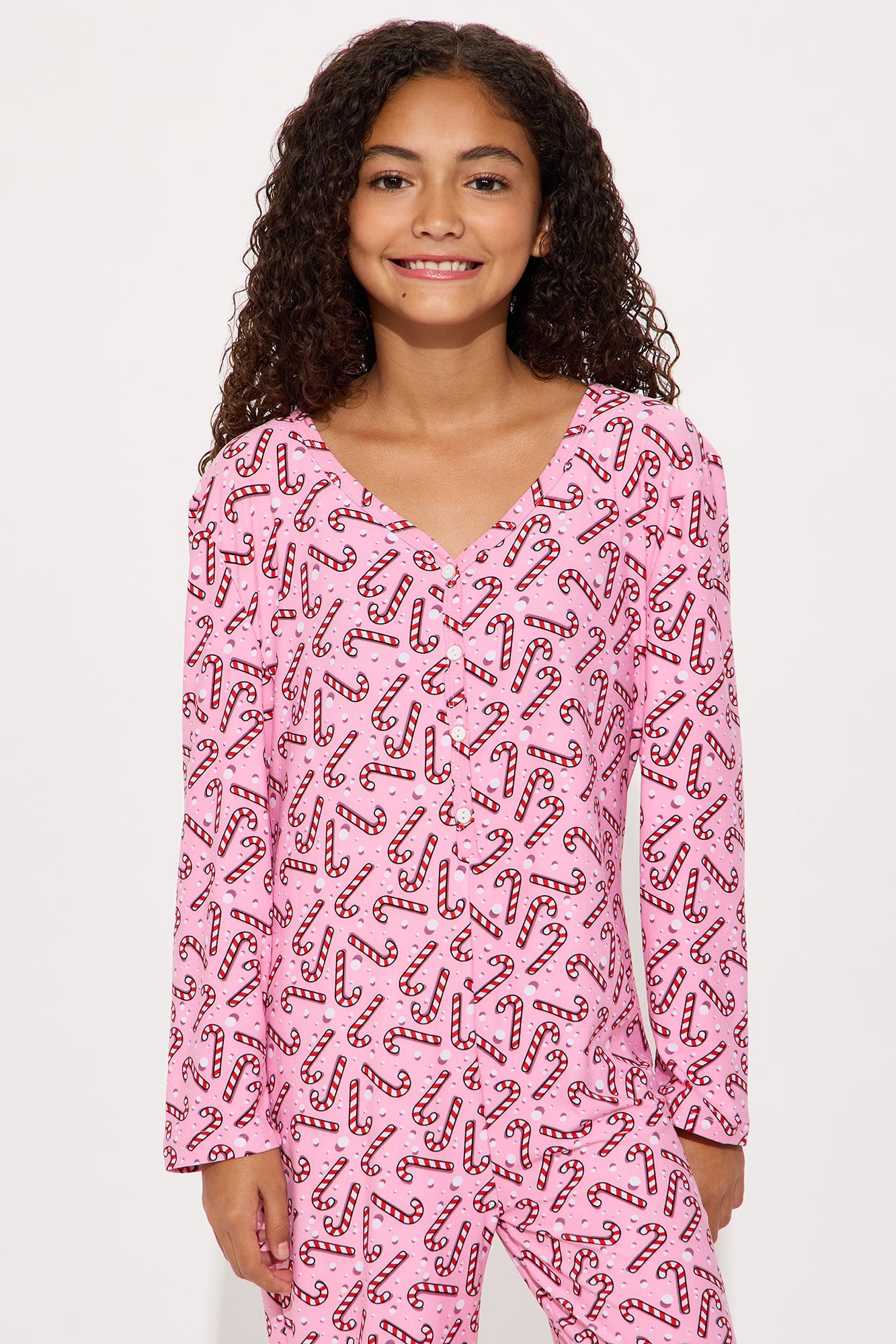 Mini Candy Cane Lane Long Sleeve Onesie - Pink/combo