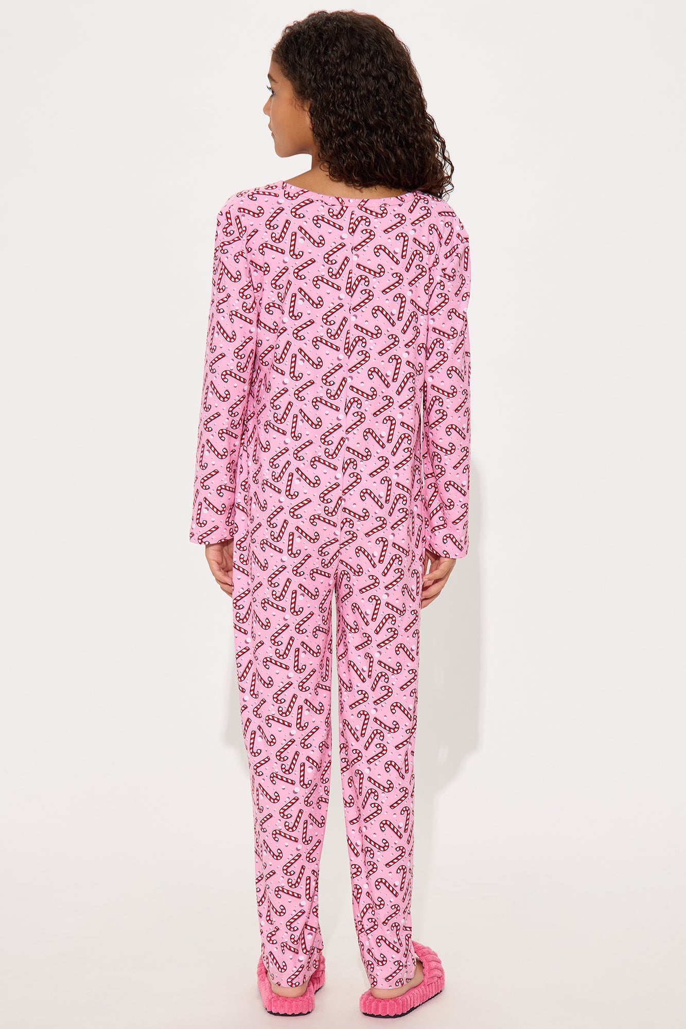Mini Candy Cane Lane Long Sleeve Onesie - Pink/combo