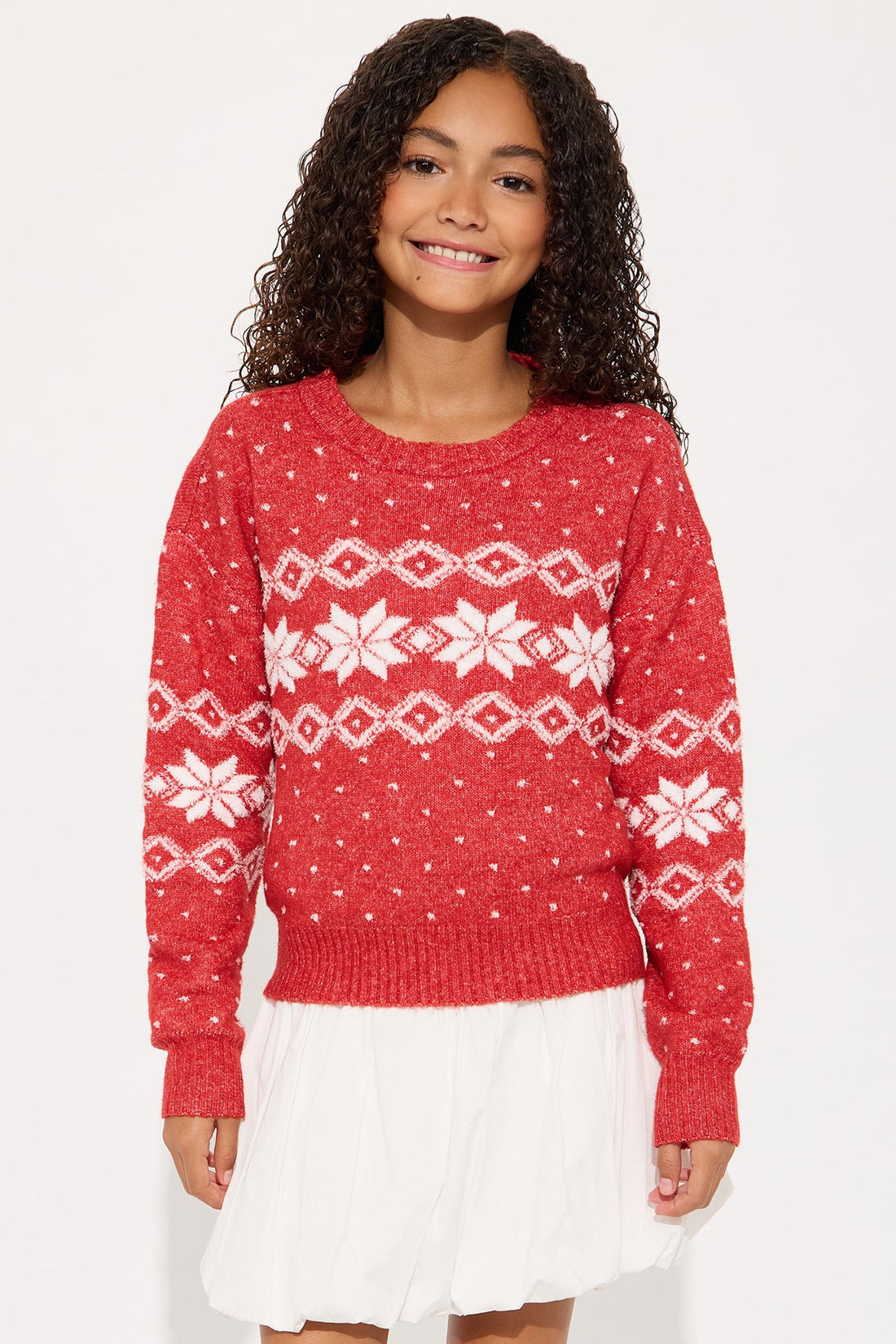 Mini Winter Nights Fair Isle Socks And Sweater Set - Red/combo