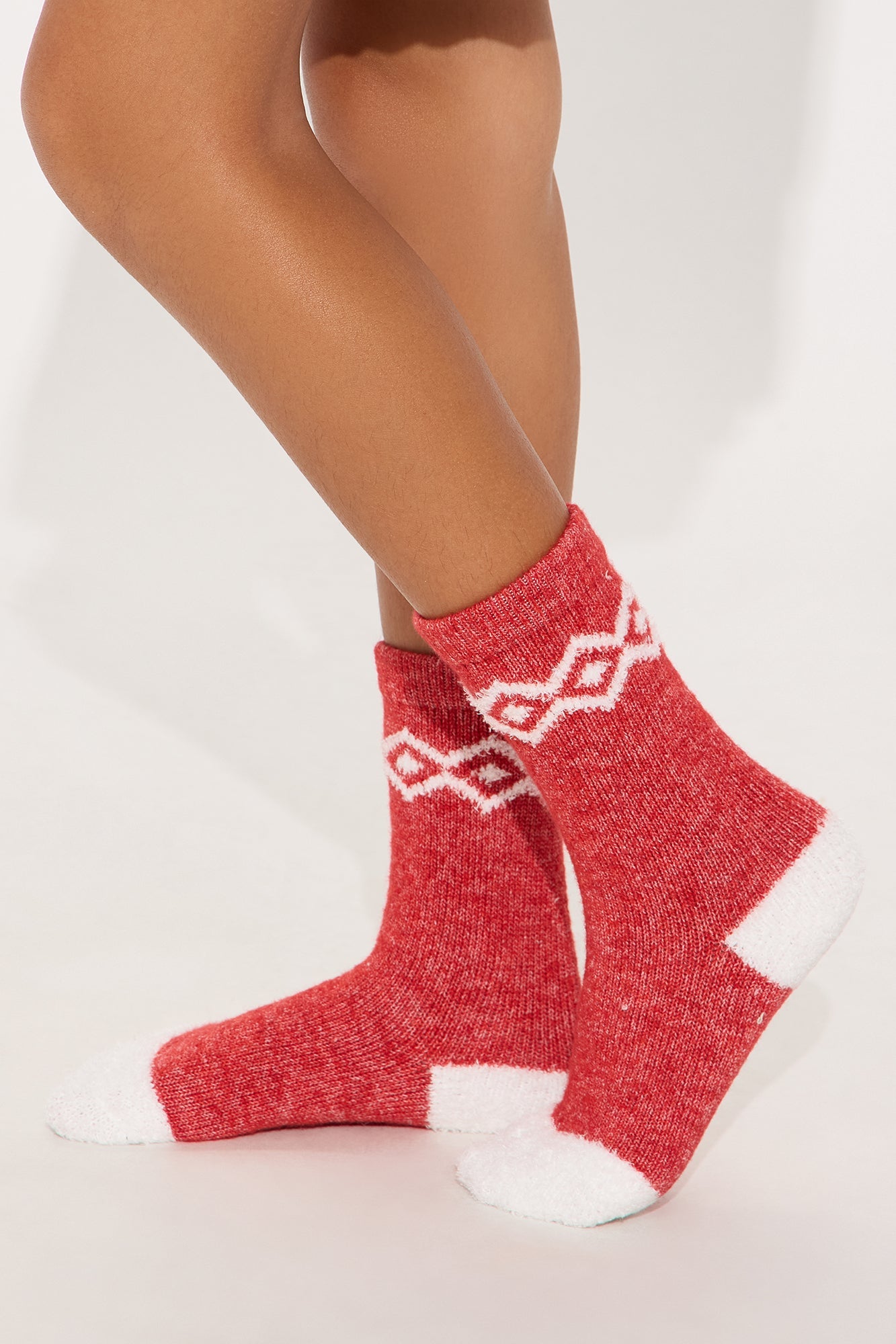 Mini Winter Nights Fair Isle Socks And Sweater Set - Red/combo