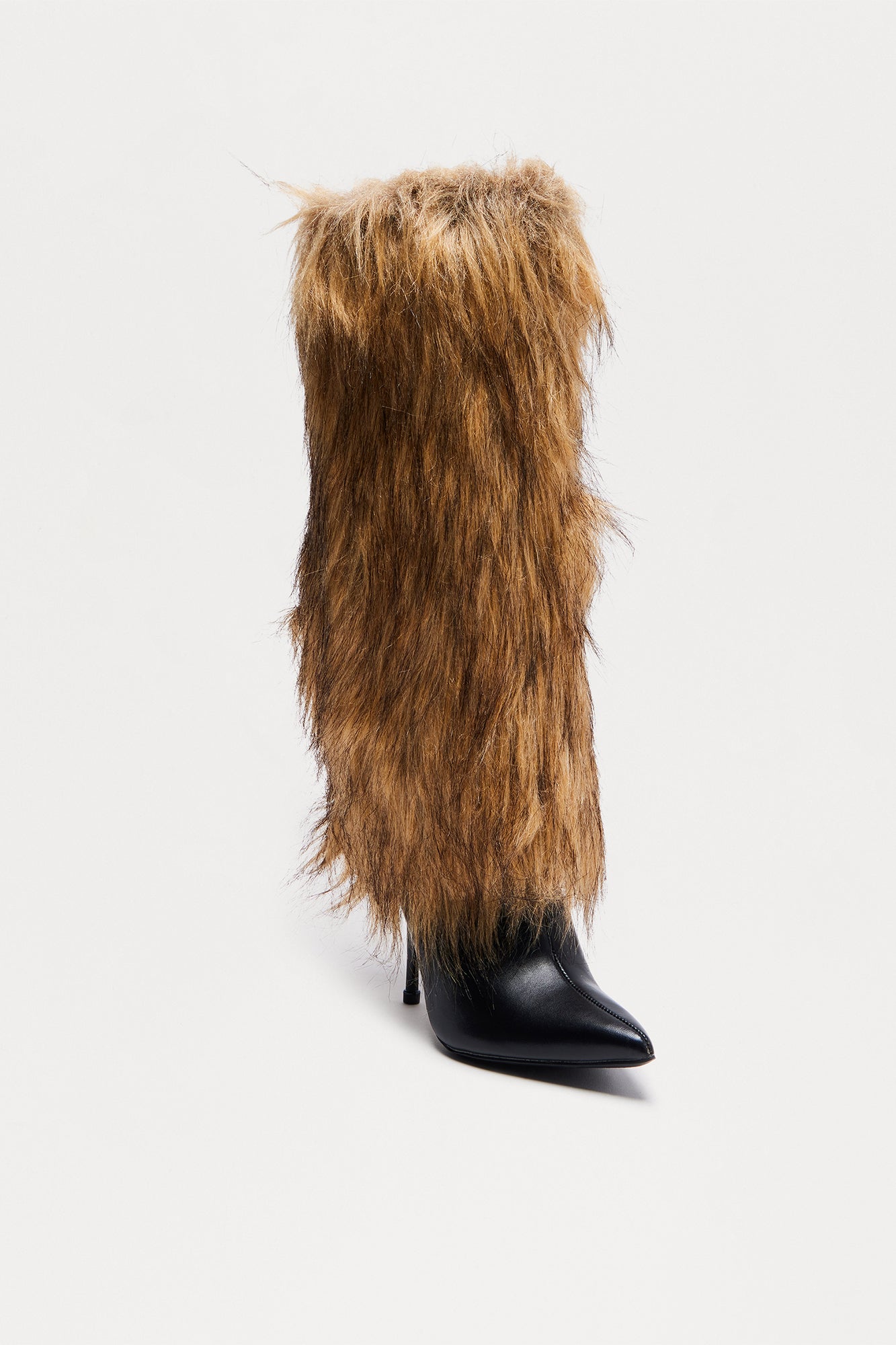 Nidia Faux Fur Knee High Boots - Camel