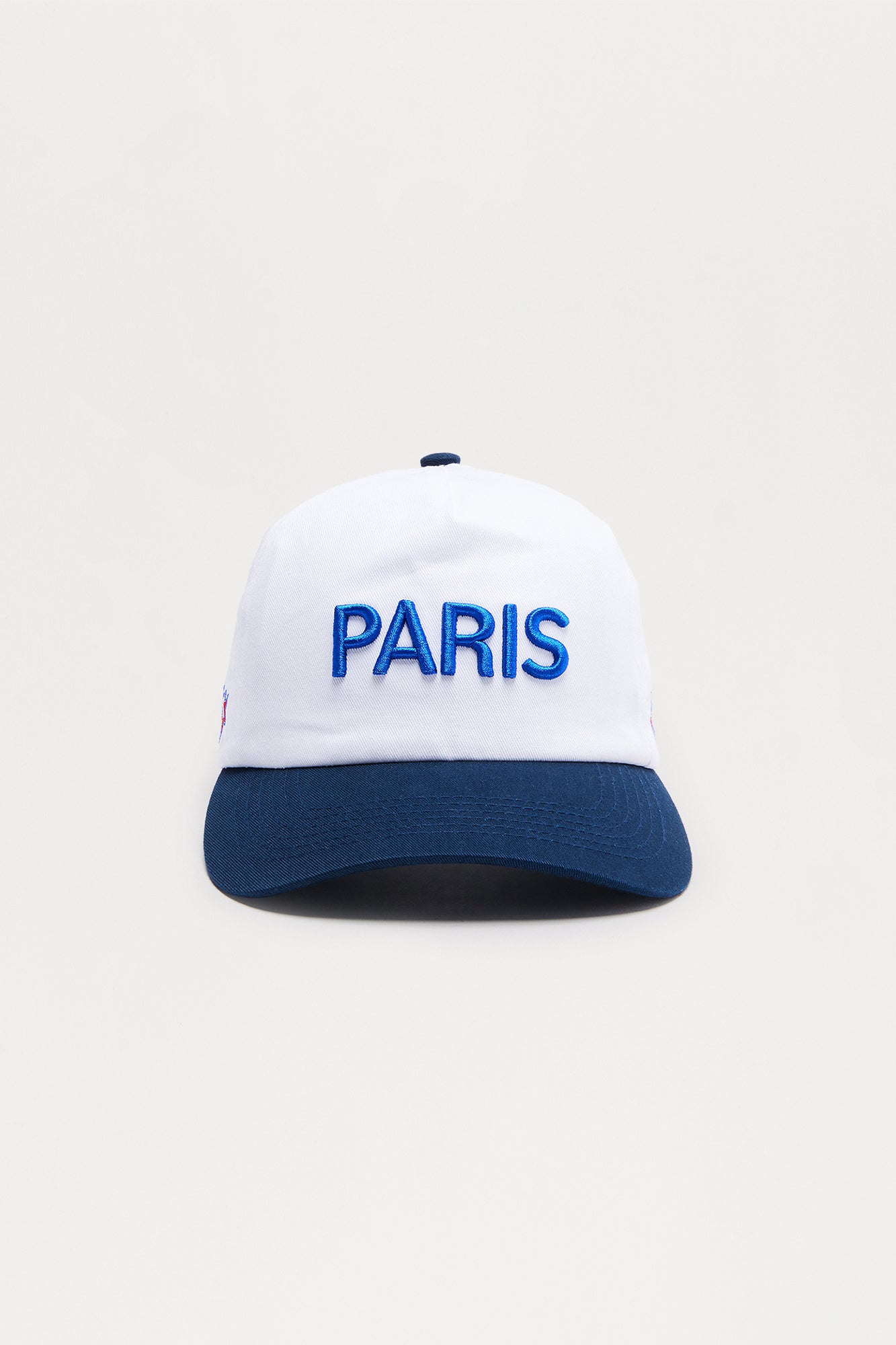 Paris Cotton Twill Unstructured Snapback Hat - White/combo