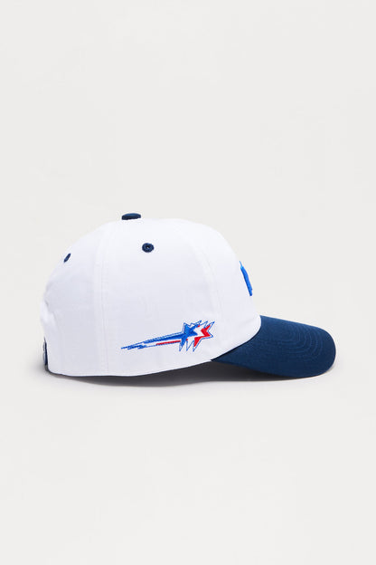 Paris Cotton Twill Unstructured Snapback Hat - White/combo