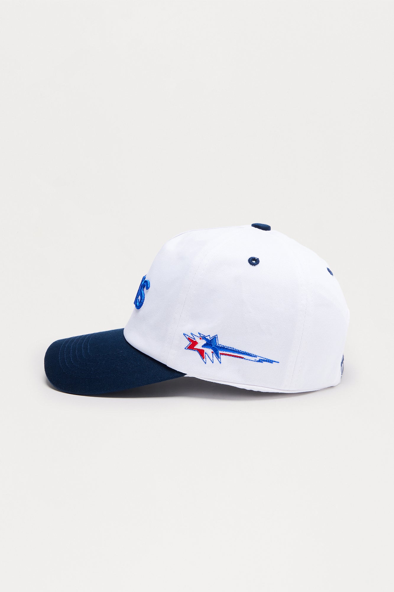 Paris Cotton Twill Unstructured Snapback Hat - White/combo
