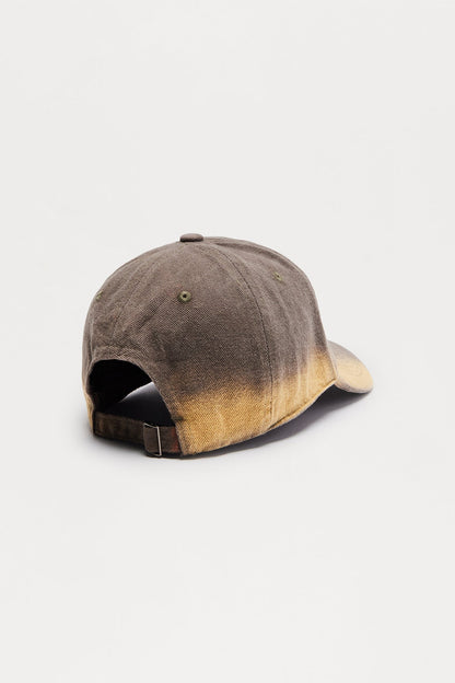 Bleached Denim Baseball Hat - Brown