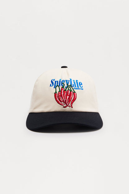Spicy Life Unstructured Twill Snapback Hat - Stone/Combo