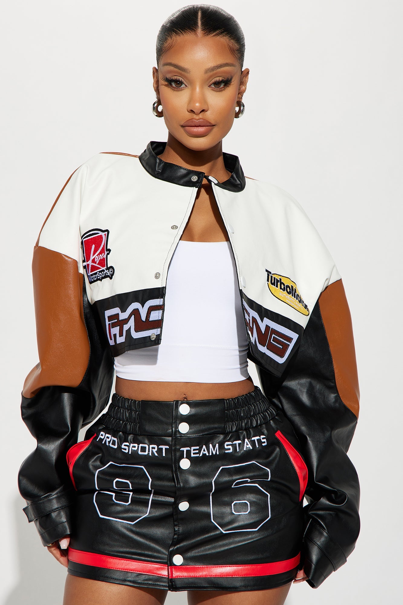 Thrill Ride Skirt Set - Brown Combo