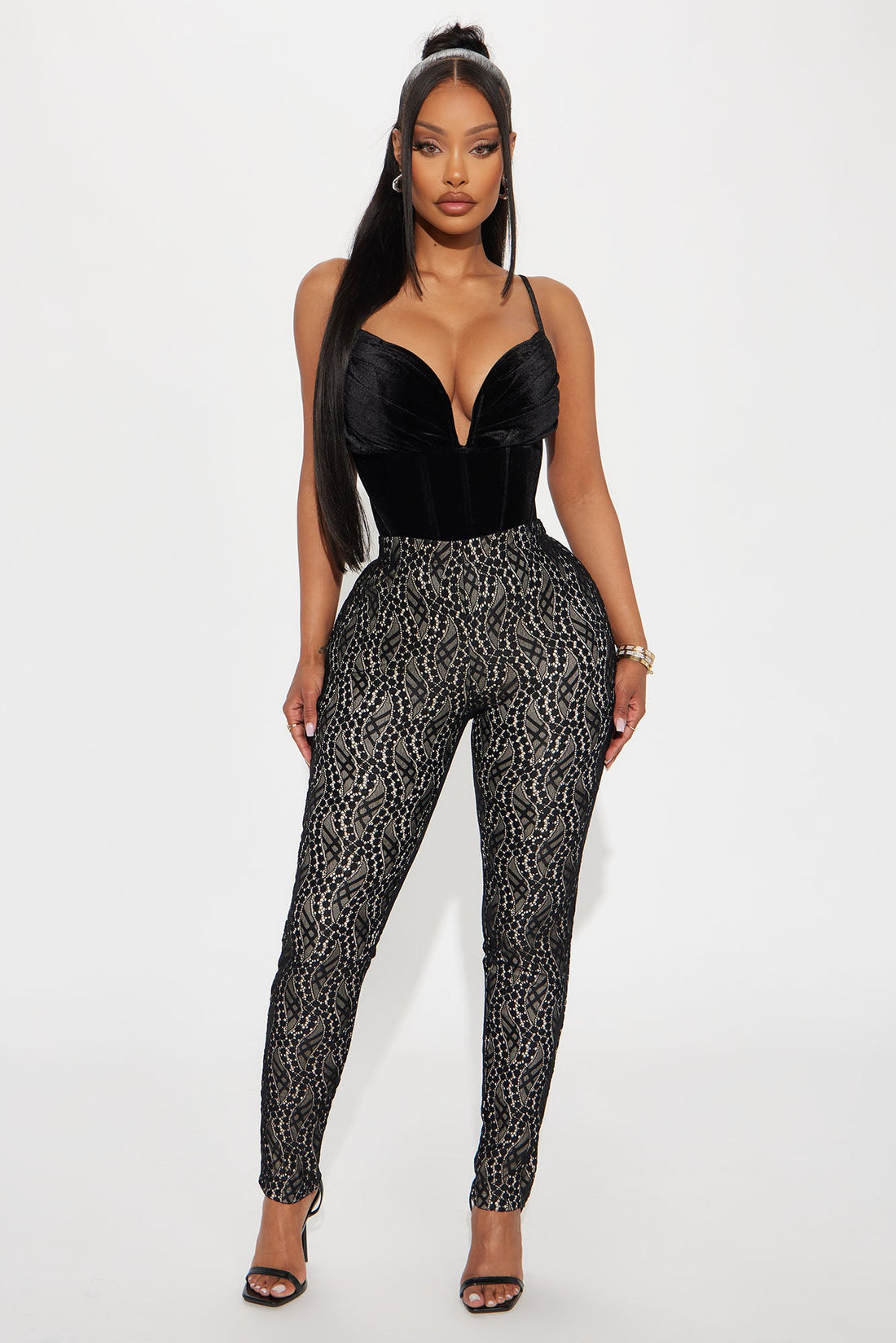 Call Me Up Lace Legging - Black/combo