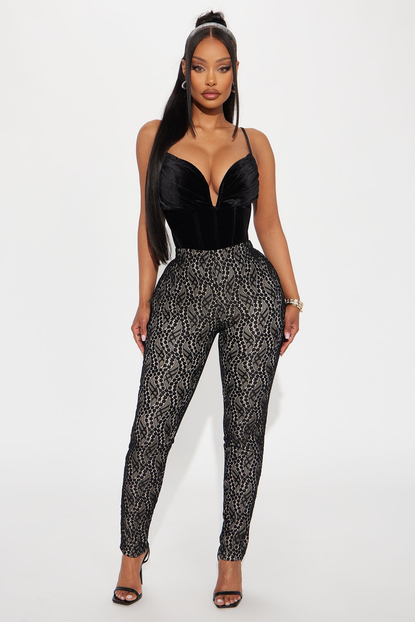 Call Me Up Lace Legging - Black/combo