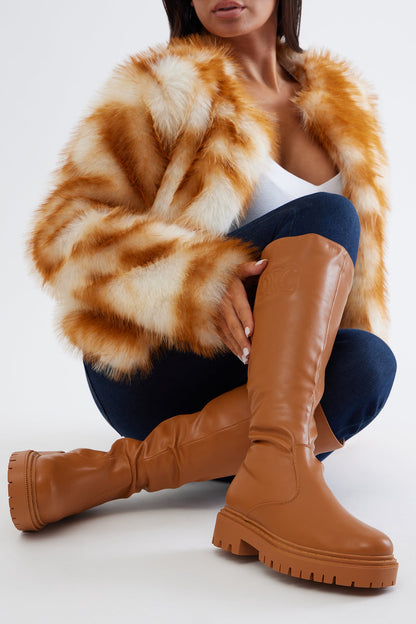 Holland Knee High Boots - Camel