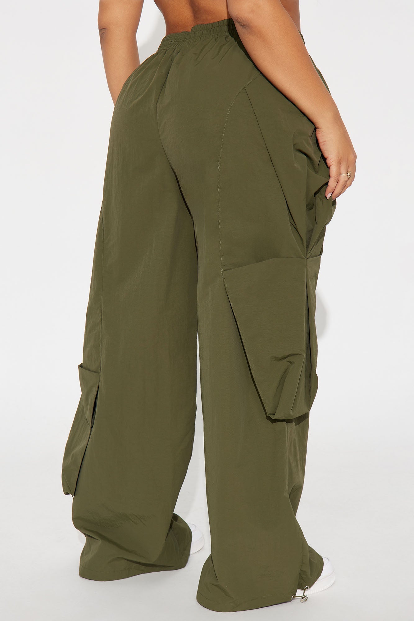 Mind Your Own Business Parachute Jogger - Military Green