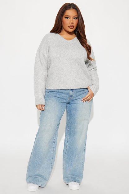 Ready For Fall Sweater - Light Grey