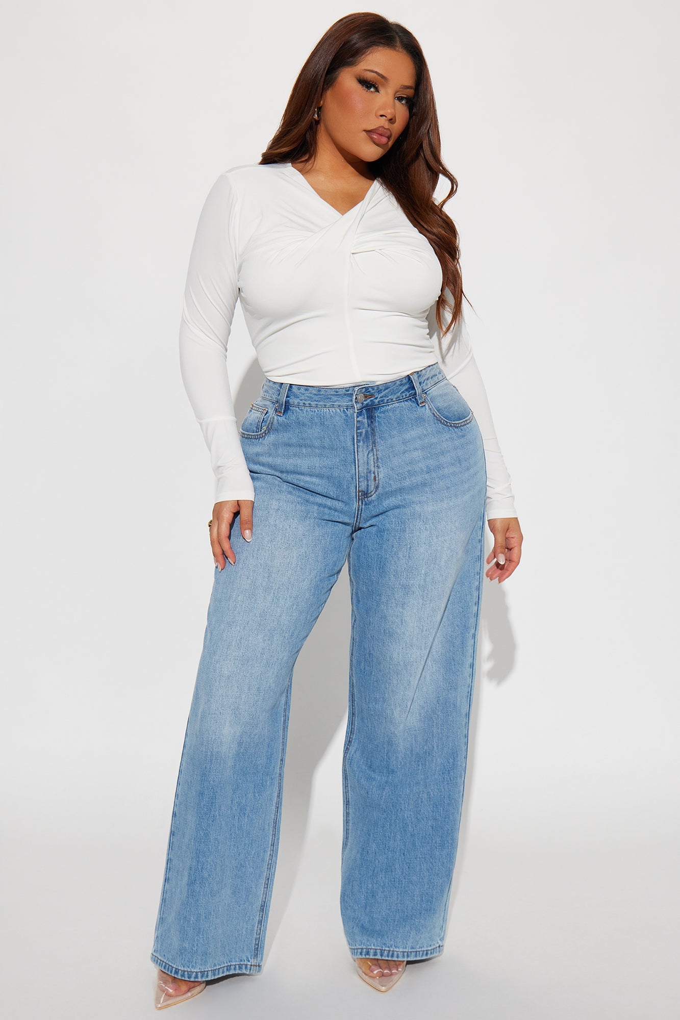 See What I Mean Wide Leg Jeans - Light Wash