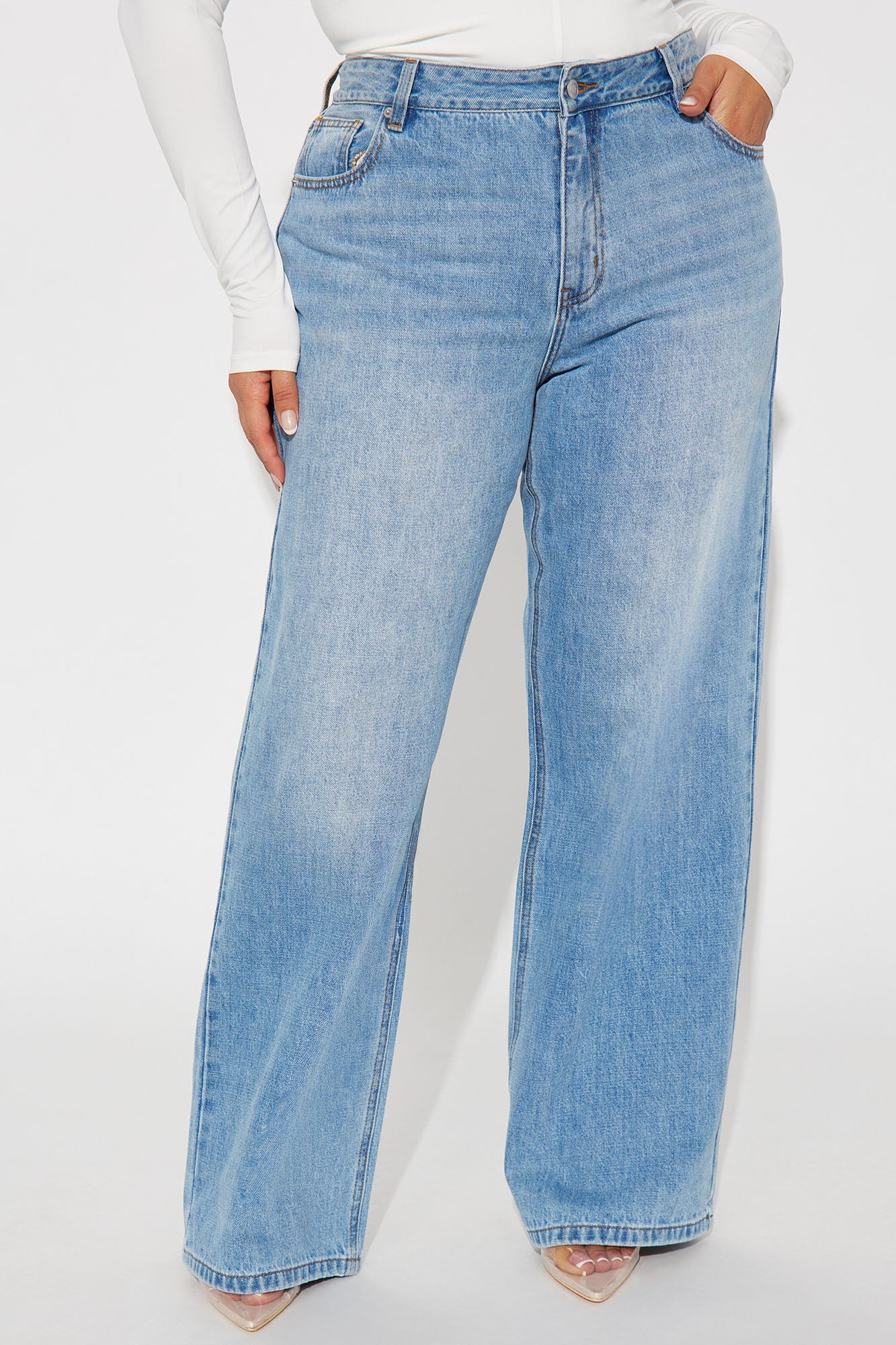See What I Mean Wide Leg Jeans - Light Wash