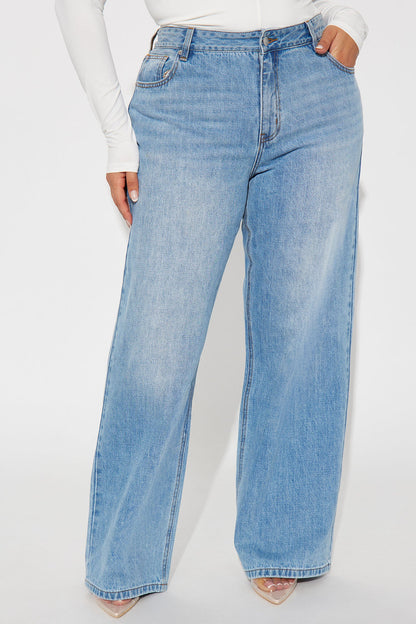 See What I Mean Wide Leg Jeans - Light Wash