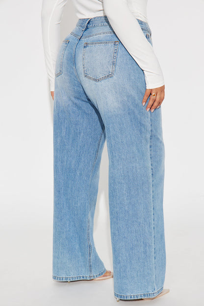 See What I Mean Wide Leg Jeans - Light Wash