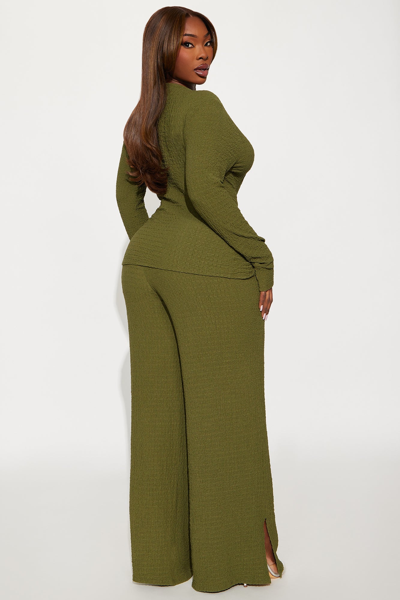 Zakai Textured Pant Set - Olive
