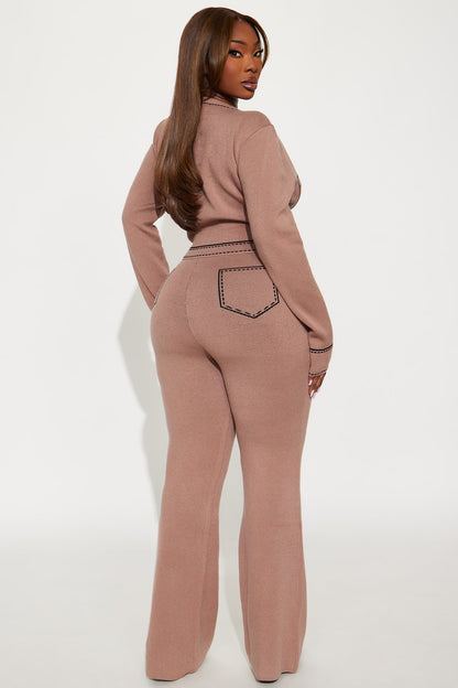 Read Between The Lines Sweater Pant Set - Taupe