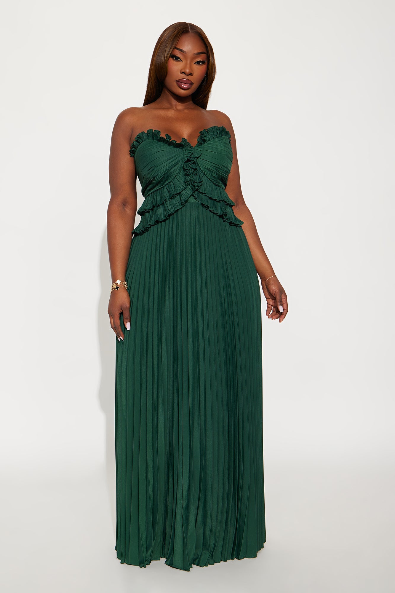 Loud Love Strapless Gown - Olive