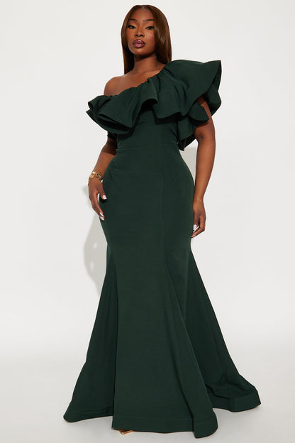 Guiselle Mermaid Maxi Gown - Hunter
