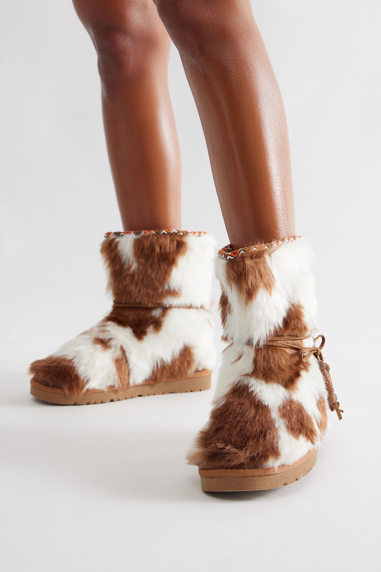 Calgary Faux Fur Booties - Multi Color
