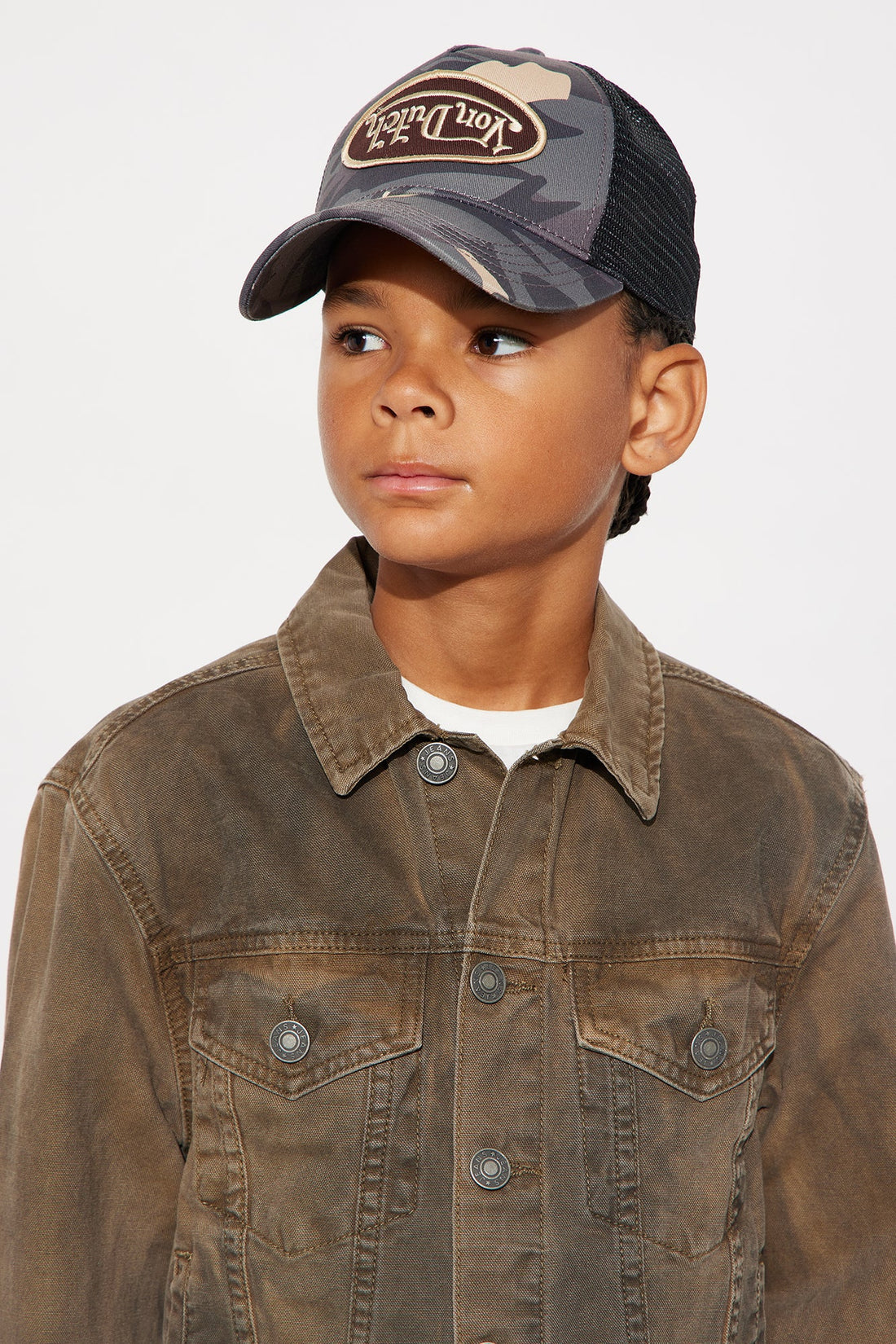Mini Von Dutch Upside Down Camo Trucker Hat - Camouflage