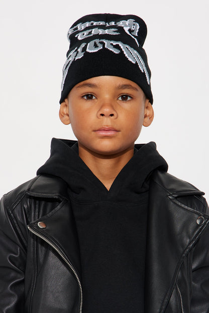 Mini Through It Skull Fit Graphic Beanie - Black