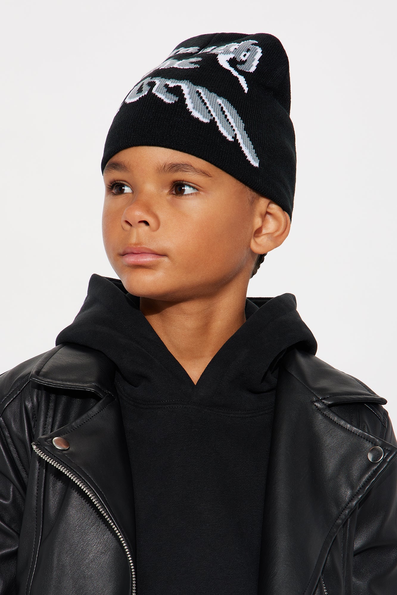 Mini Through It Skull Fit Graphic Beanie - Black
