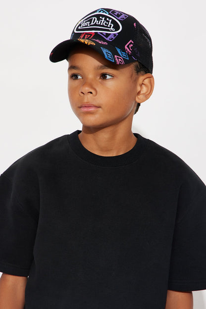 Mini Von Dutch Alphabet Blocks Trucker Hat - Black