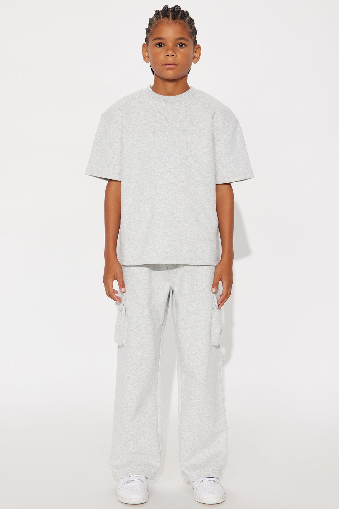 Mini 410 Baggy Cargo Sweatpants - Heather Grey