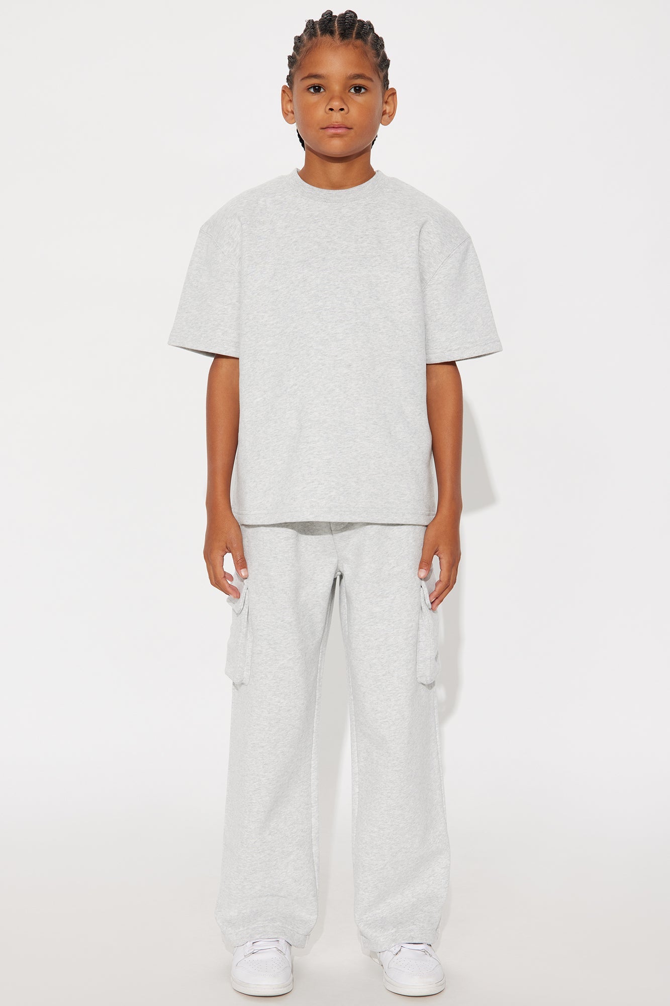 Mini 410 Baggy Cargo Sweatpants - Heather Grey