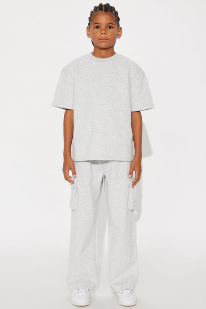 Mini 410 Baggy Cargo Sweatpants - Heather Grey