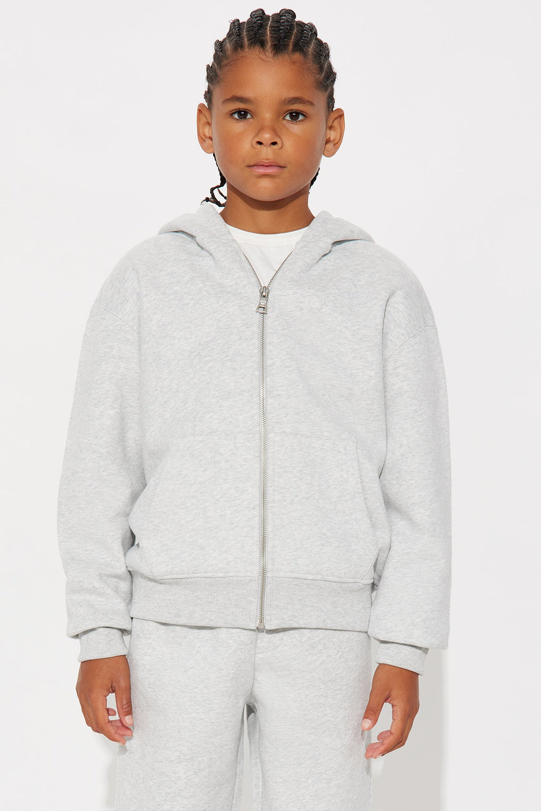 Mini 410 Oversized Zip Hoodie - Heather Grey