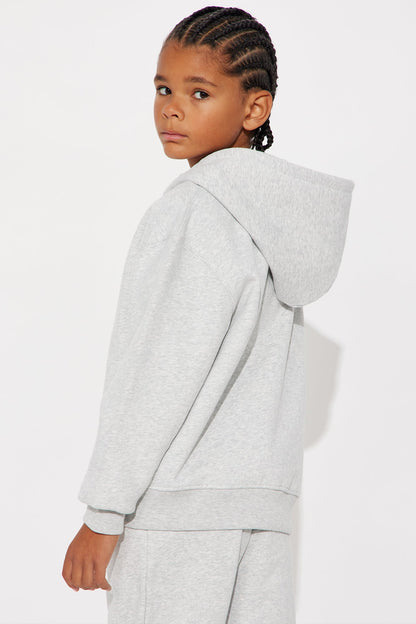 Mini 410 Oversized Zip Hoodie - Heather Grey