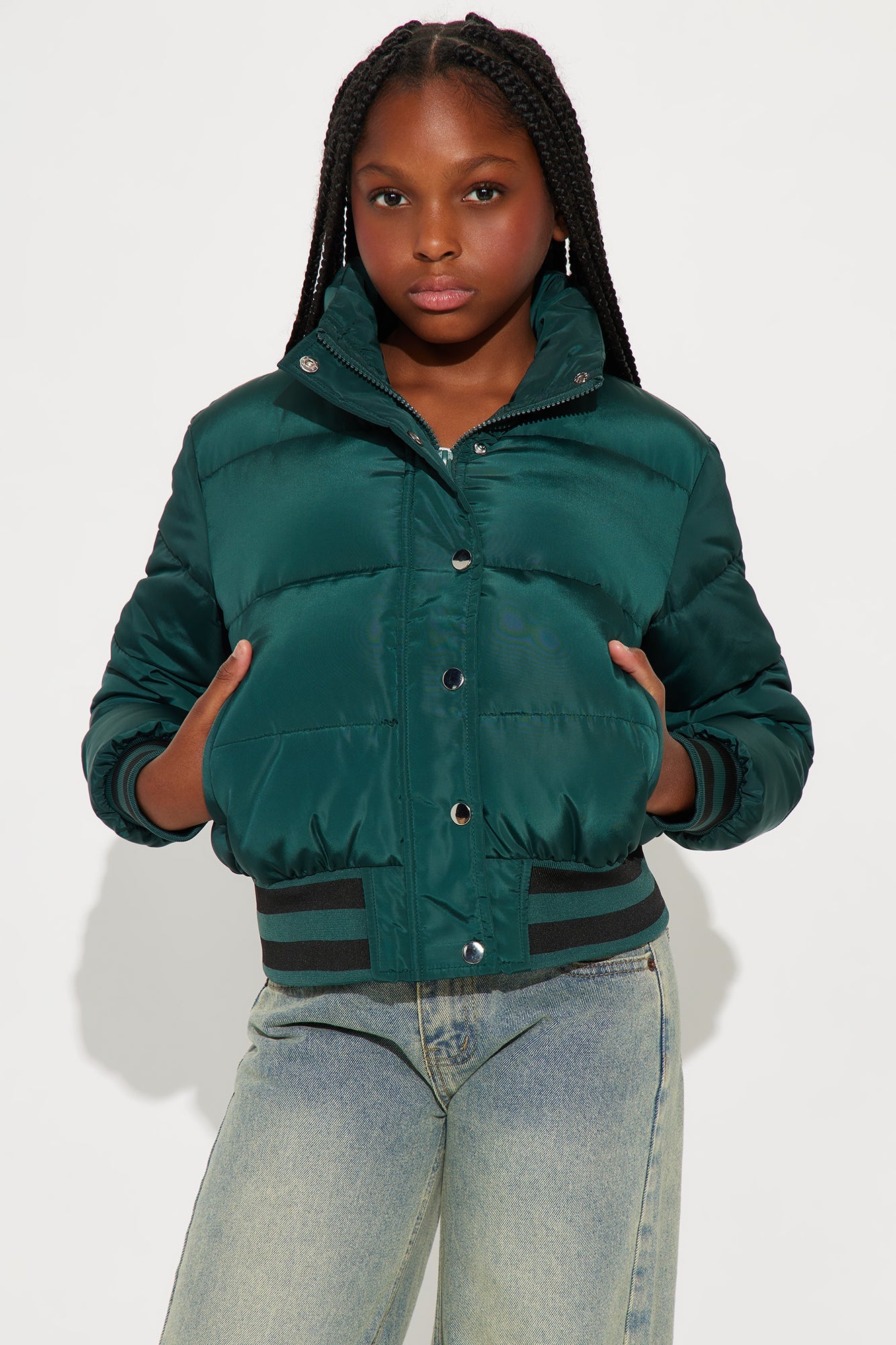 Mini Mrs. Jackson Puffer Jacket - Olive