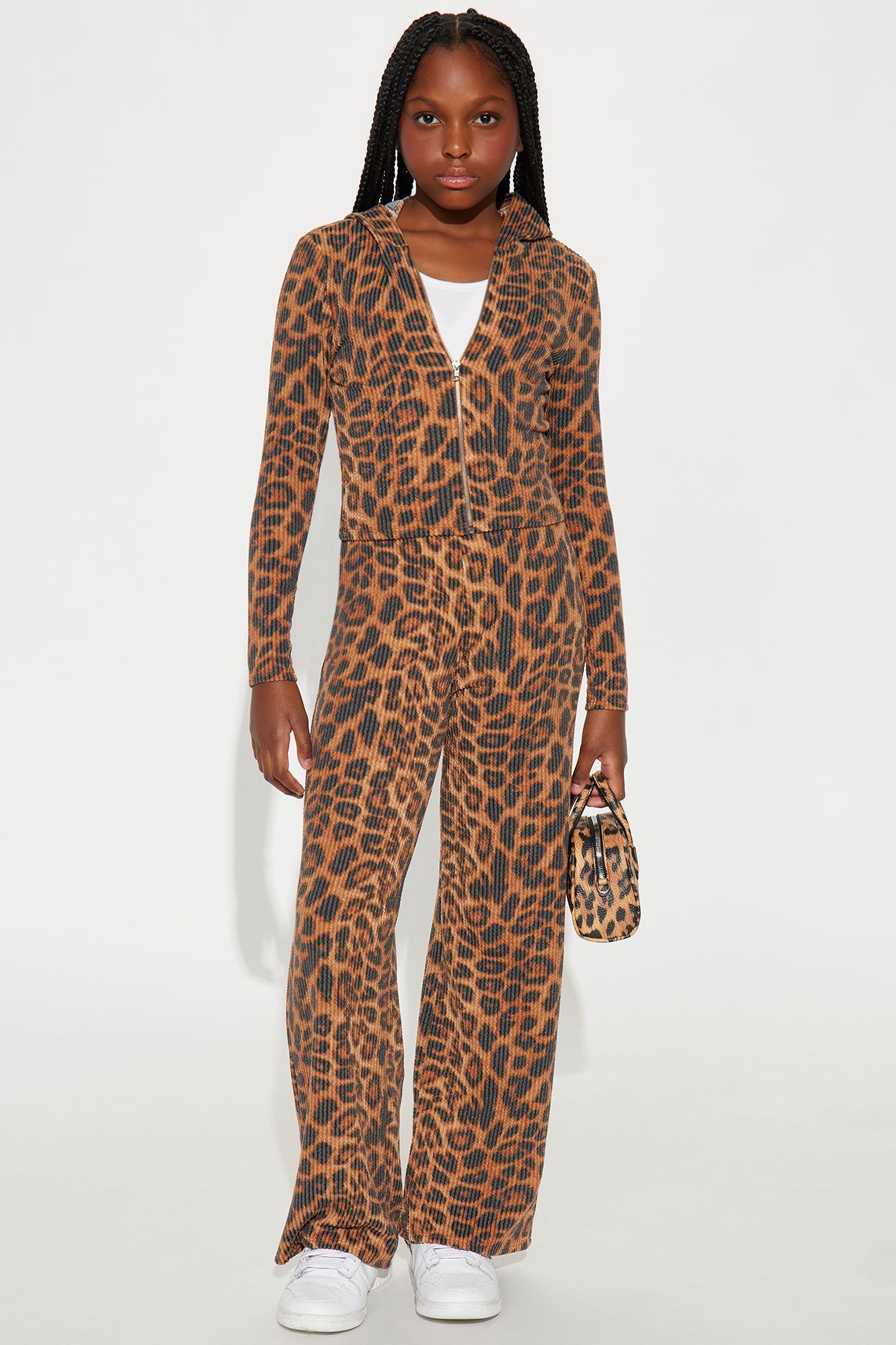 Mini Lizzy Leopard Pant Set - Brown/combo