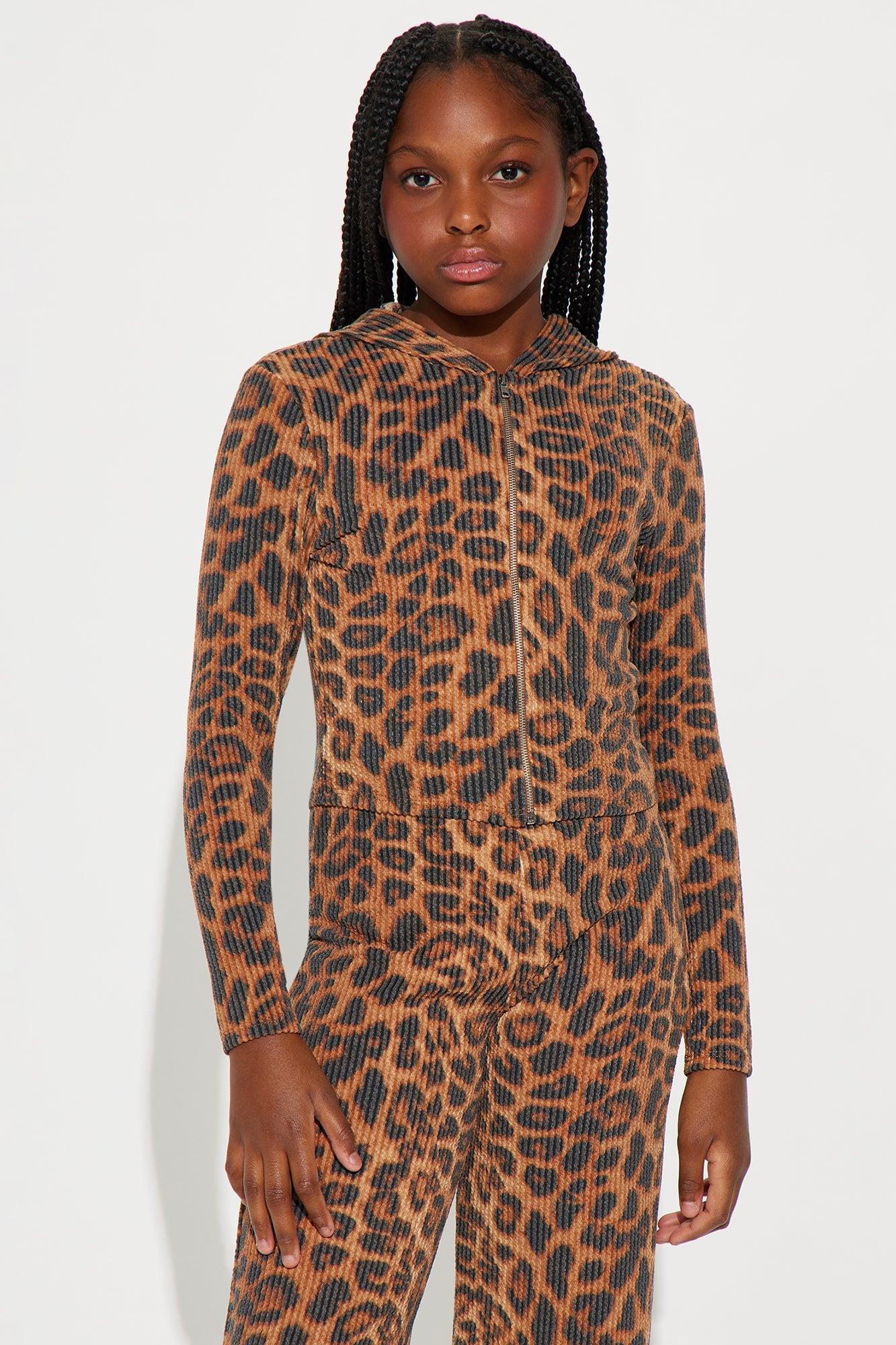 Mini Lizzy Leopard Pant Set - Brown/combo