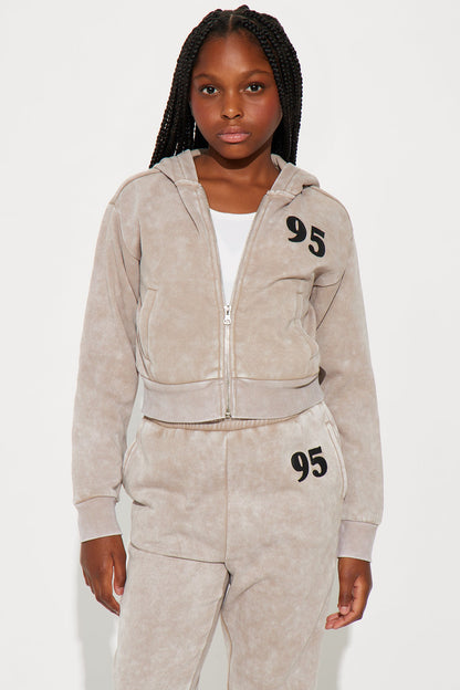 Mini Brooklyn Baby Washed Fleece Pant Set - Taupe