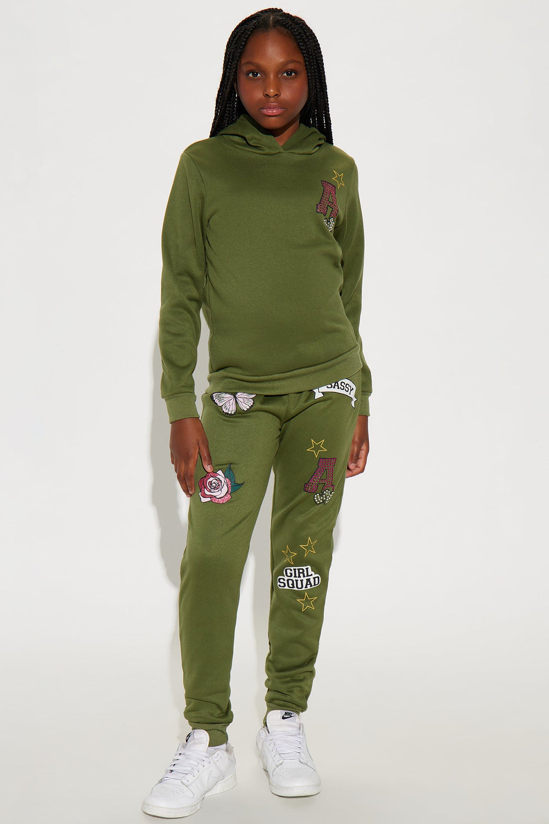 Mini Stay Sassy Jogger Pant Set - Olive